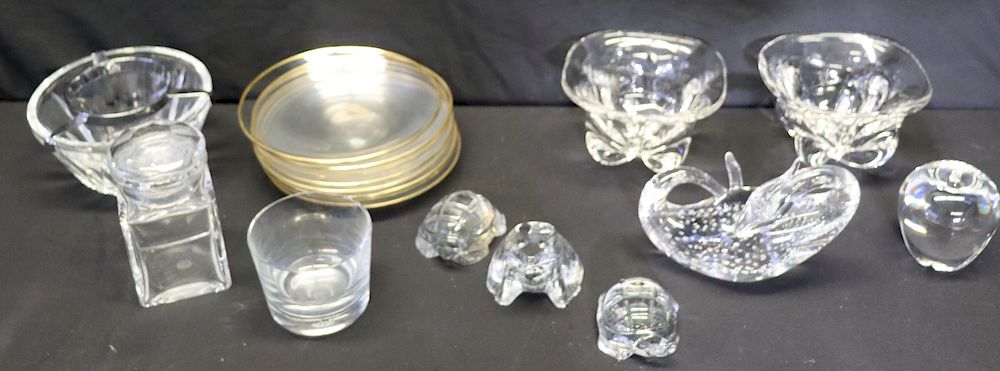 Appraisal: BACCARAT STEUBEN Assorted Grouping To inc Steuben bowls x Apple