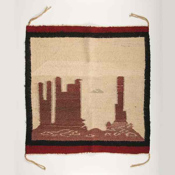 Appraisal: Navajo Pictorial Weaving hand-spun wool thickly woven with an image