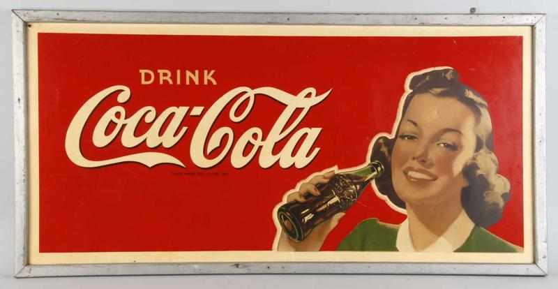 Appraisal: Tin Coca-Cola Outdoor Sign Description Still retains its original wooden