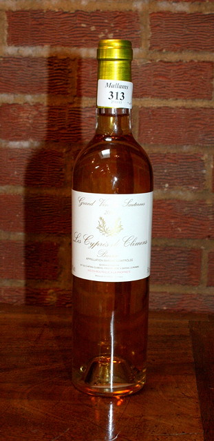 Appraisal: BOTTLES cl Sauternes Les Cypres de Climens Barsac