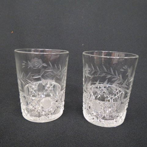 Appraisal: Cut Glass Tumblers floral and cane