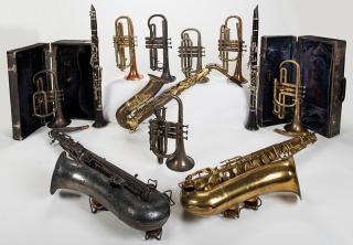 Appraisal: Lot of Vintage and Antique Brass and Woodwind Instruments Lot