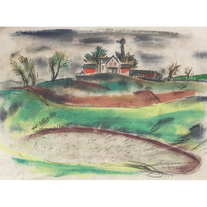 Appraisal: Bror Julius Olsson Nordfeldt American - ''Farmscape '' pastel onpaper