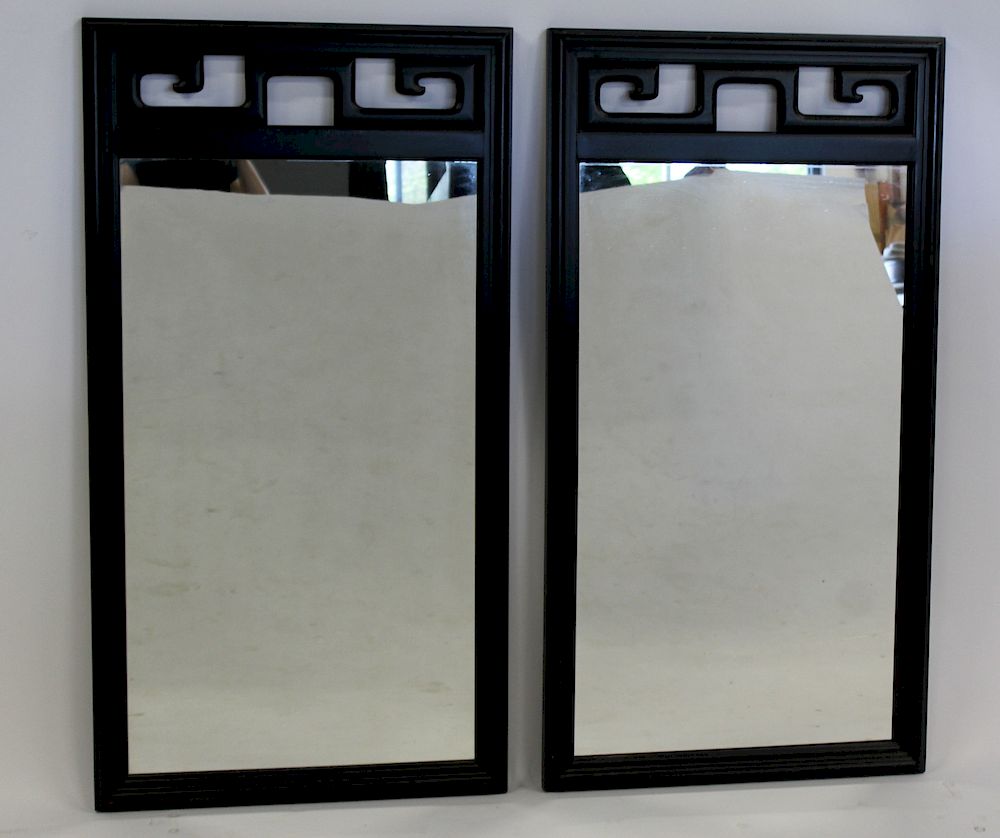 Appraisal: MIDCENTURY Pair of Asian Modern Mirrors Great lookers and from