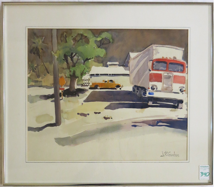 Appraisal: JEROME PRIEBE GASTON WATERCOLOR ON PAPER California - Street scene