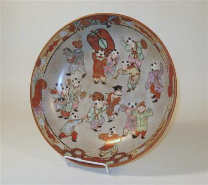 Appraisal: Large Japanese Kutani porcelain bowllate th century