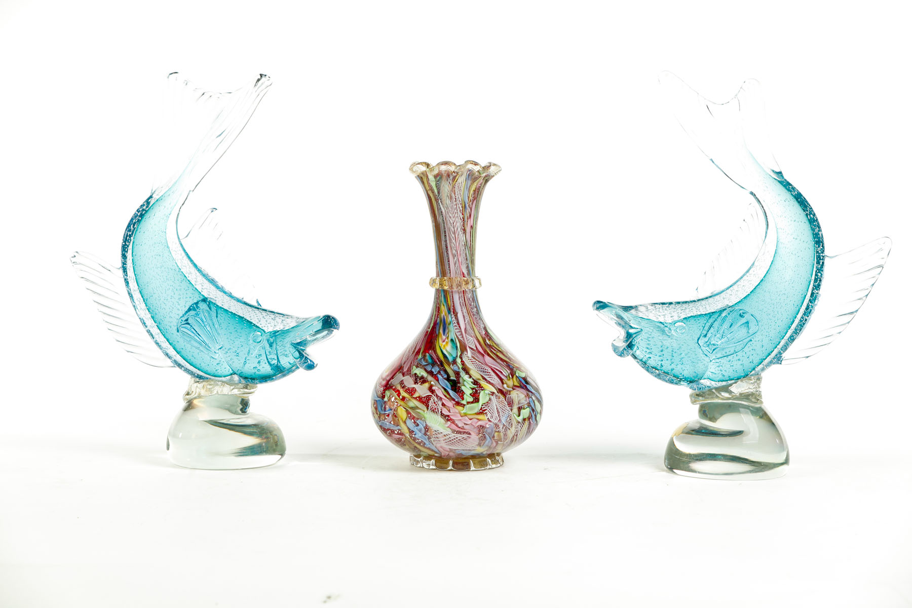 Appraisal: THREE PIECES OF ART GLASS Italy rd quarter- th century