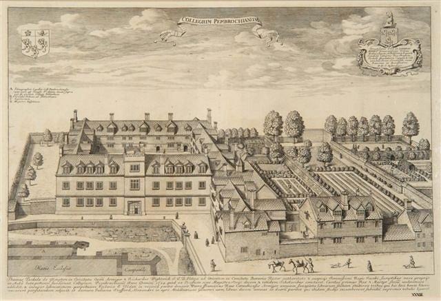 Appraisal: DAVID LOGGAN - Pembroke College double page engraving x