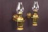 Appraisal: SHIP'S LAMPS - Pair of brass gimble mounted kerosene ship's