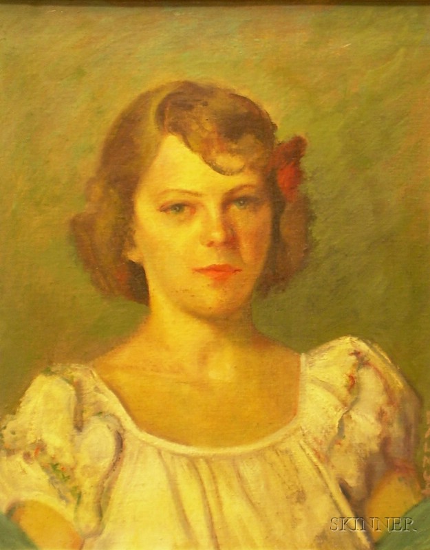 Appraisal: Framed Oil on Canvasboard Portrait of a Young Woman by