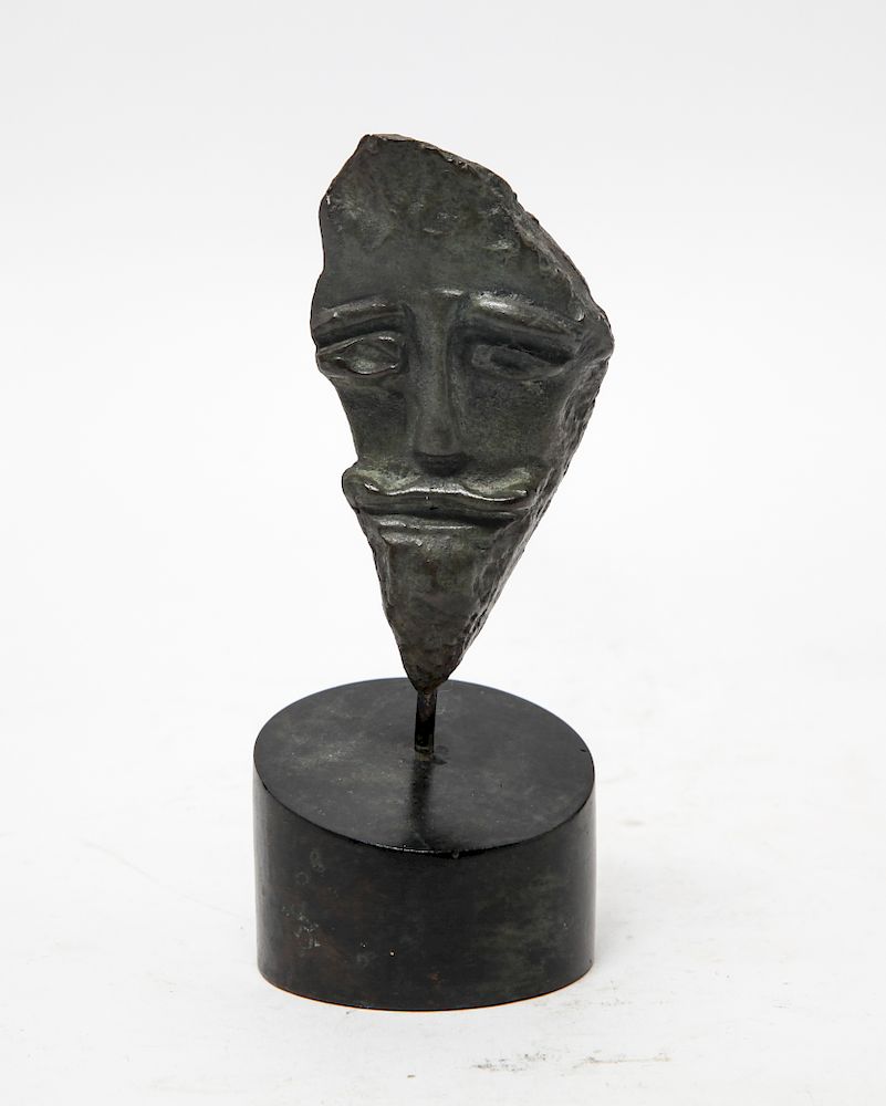 Appraisal: Modern Abstract Bronze Head Sculpture Modern abstract bronze head sculpture