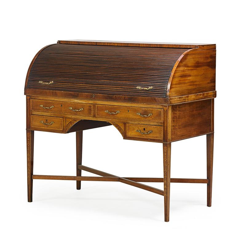 Appraisal: GEORGE III CYLINDER DESK Condition Report