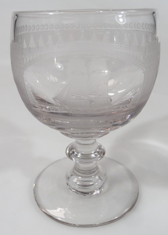 Appraisal: A thC drinking glass rummer with large bell shaped bowl