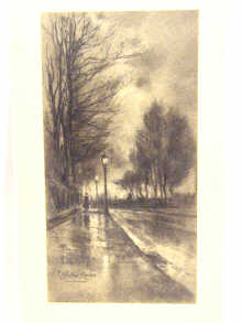 Appraisal: A sketch by R W Arthur titled Street after Rain