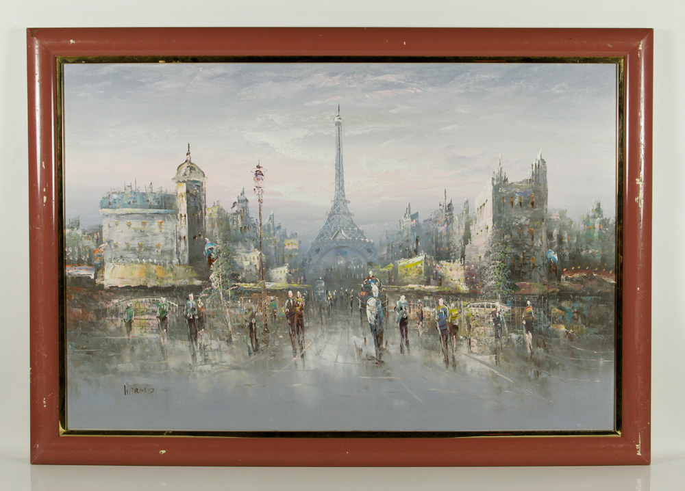 Appraisal: - Paris Cityscape O P Parisian cityscape oil on panel