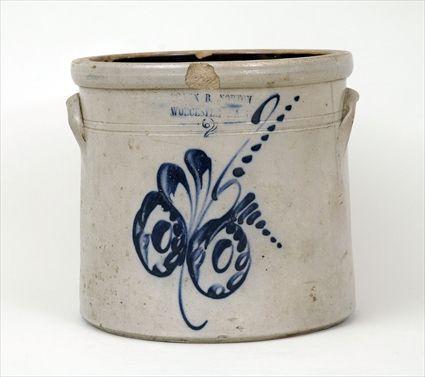 Appraisal: Stoneware Cobalt Decorated Crock Frank B Norton Worcester Mass Marked