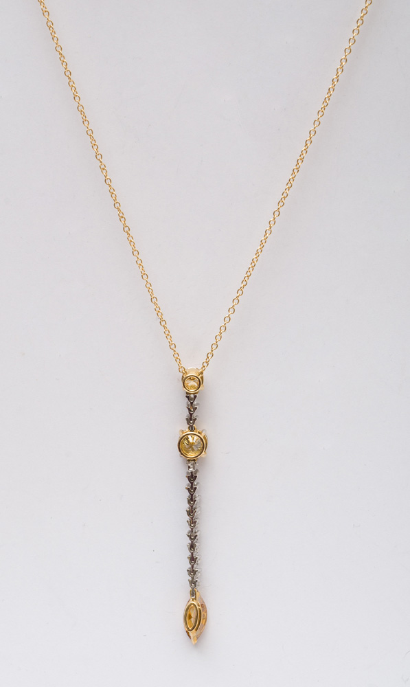 Appraisal: PLATINUM AND K YELLOW GOLD AND DIAMOND PENDANT NECKLACE Clasp