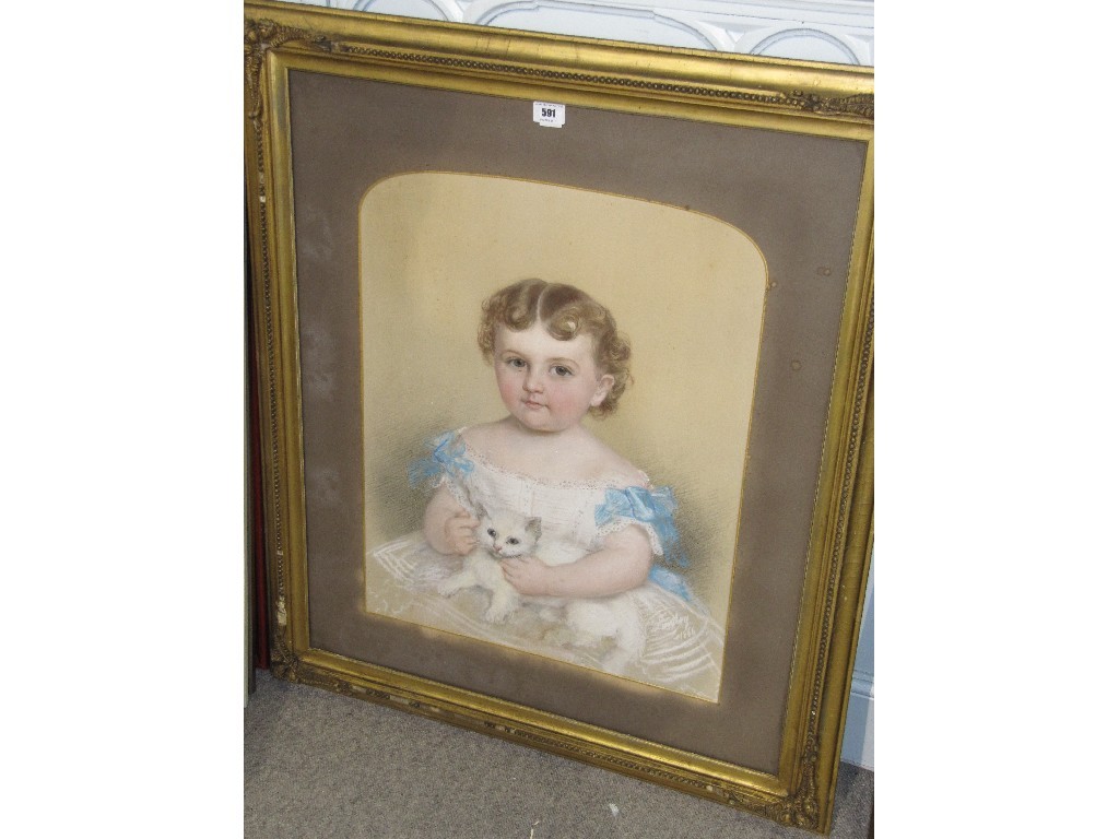 Appraisal: Late th early th Century pastel portrait of a girl