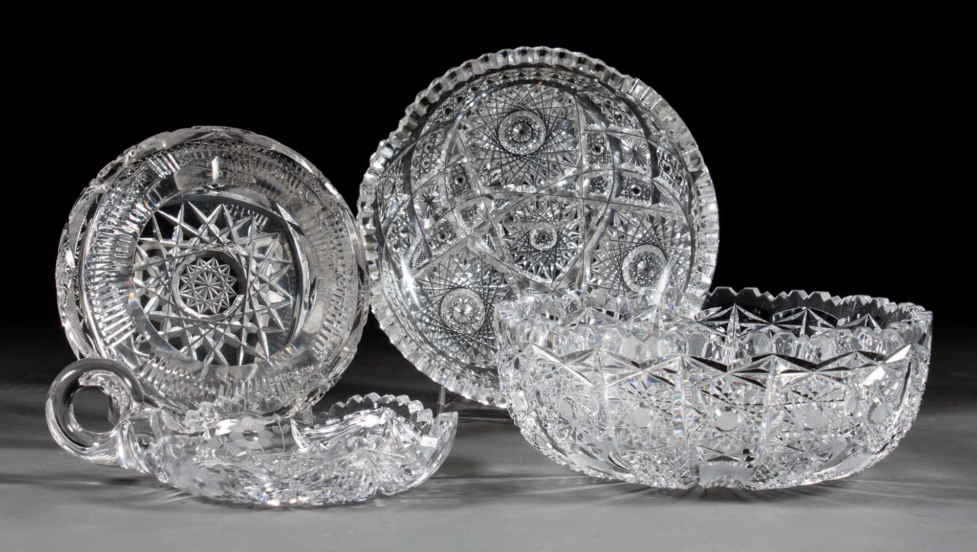 Appraisal: Four assorted pieces of cut glass some Brilliant Star including