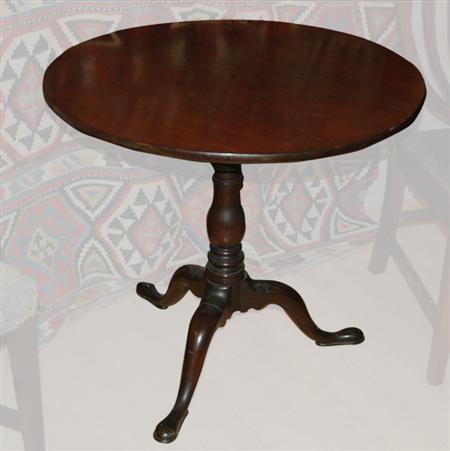 Appraisal: George III Mahogany Tilt-Top Tea Table Estimate -