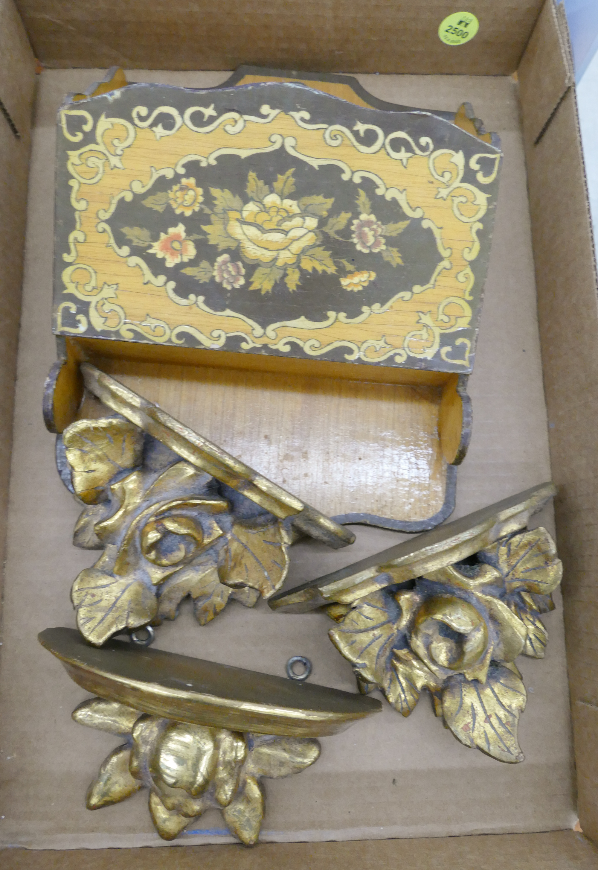 Appraisal: Box Italian Gilt Sconces Etc