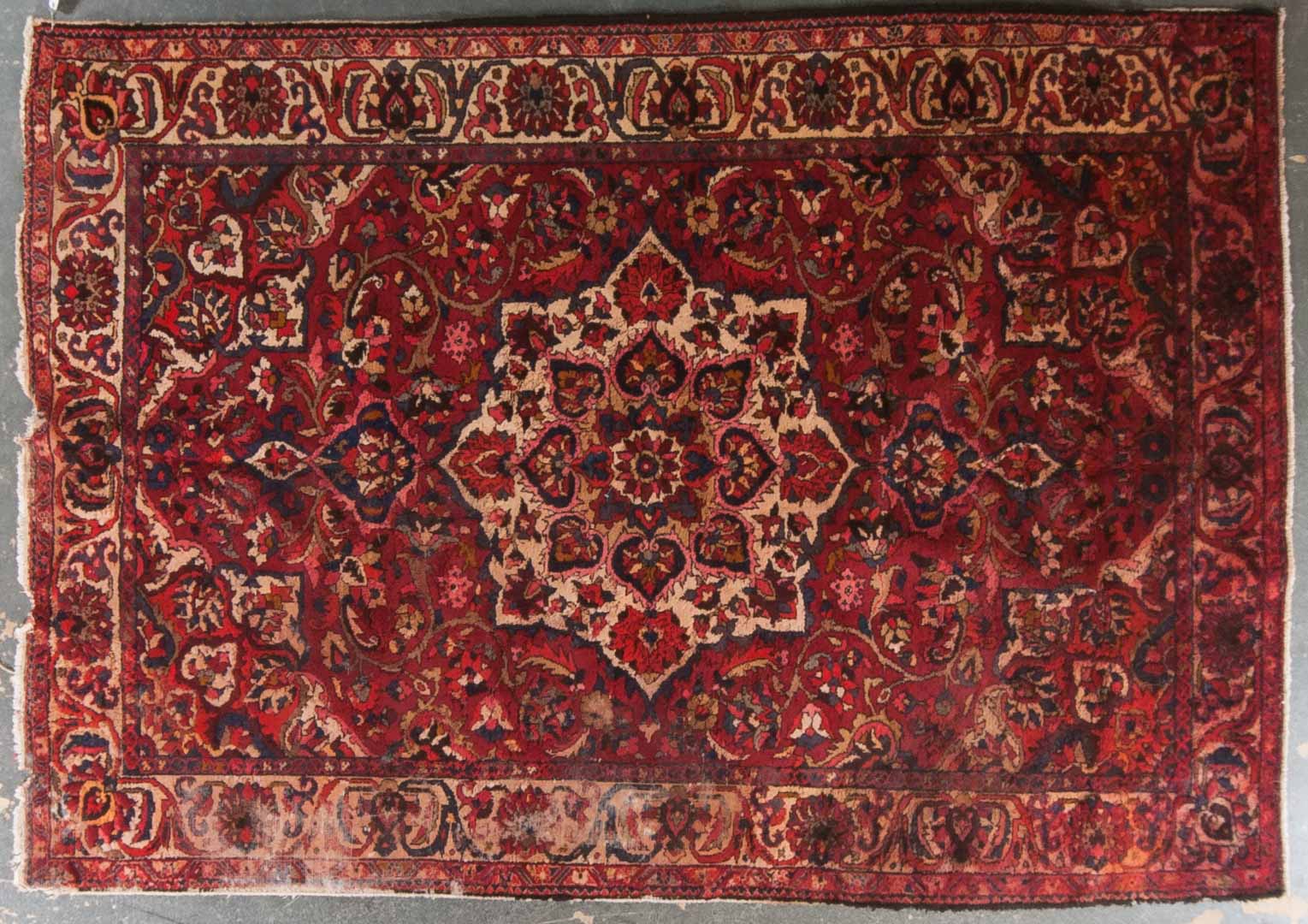 Appraisal: Persian Bahktiari rug approx x Iran circa Condition Color run