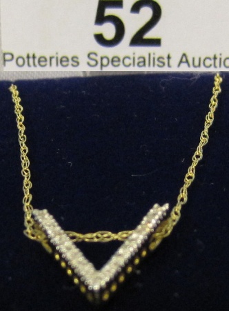 Appraisal: CT Diamond Letter V Pendant and Chain retail price