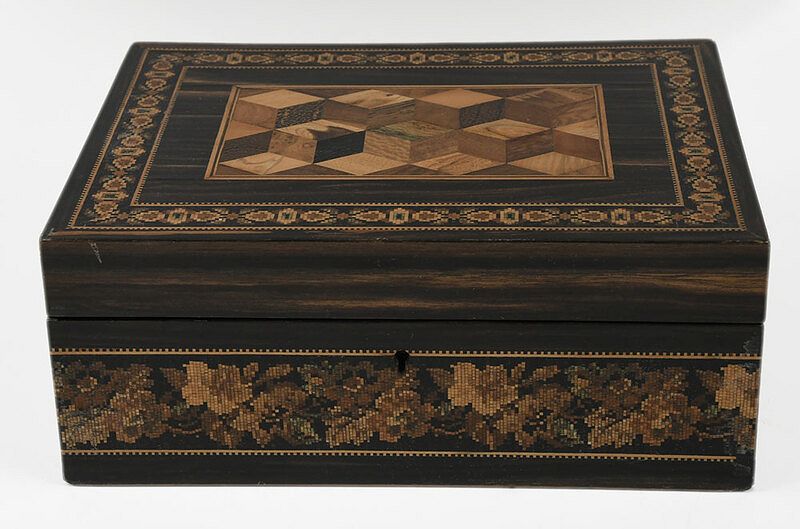 Appraisal: Tunbridge Style Calamander Inlaid Wood Box British th early th