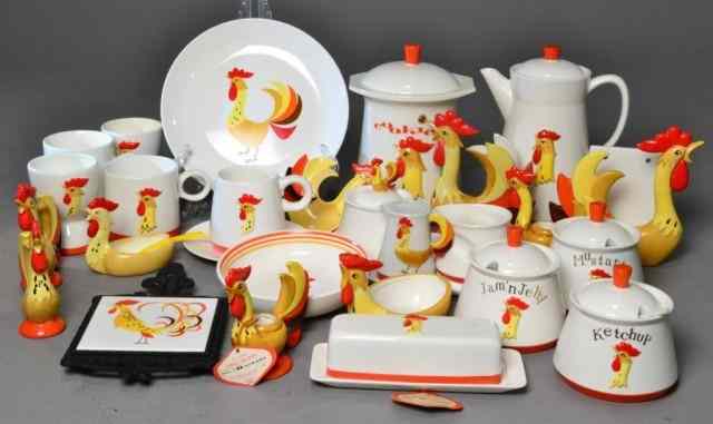 Appraisal: PC HOLT HOWARD 'ROOSTER' TABLE ITEMSTo include egg cups mugs