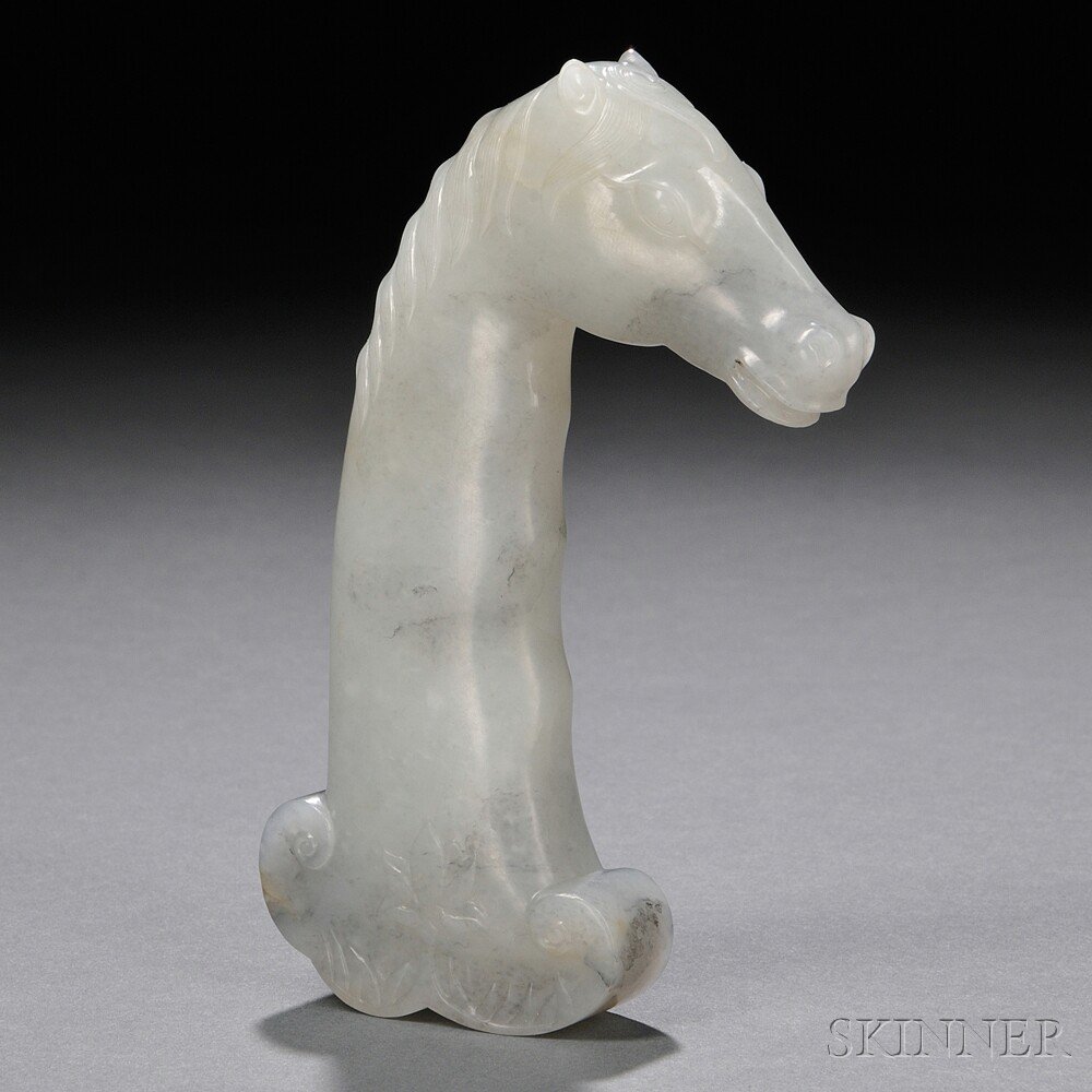 Appraisal: Carved Jade Hilt China in the shape of a horse