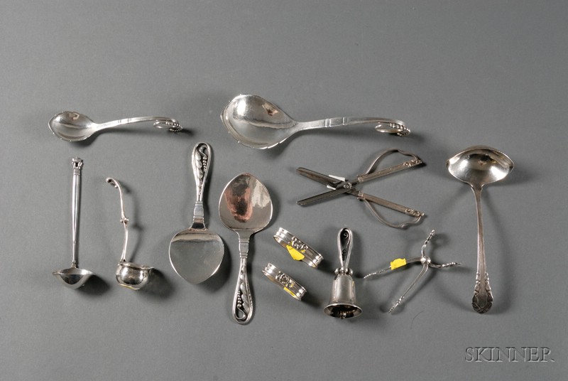 Appraisal: Group of Eleven Georg Jensen Sterling Flatware Serving Pieces comprising