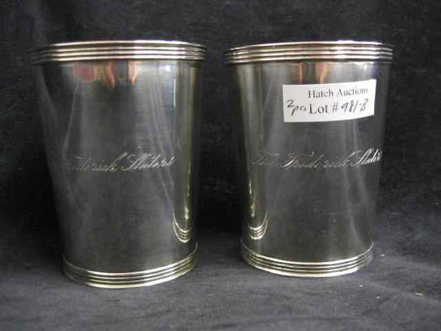 Appraisal: Sterling Silver Mint Julip Cups''The Frederick Slaters'' ''