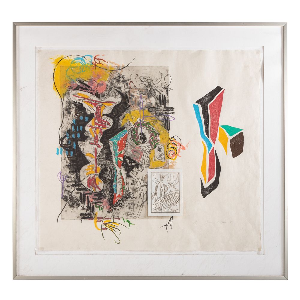 Appraisal: Terence La Noue Untitled mixed media on paper American b