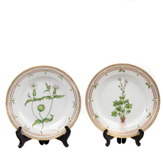 Appraisal: Two Royal Copenhagen porcelain Flora Danica luncheon plates third quarter