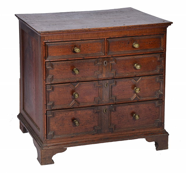 Appraisal: A LATE TH CENTURY OAK CHEST of two short and