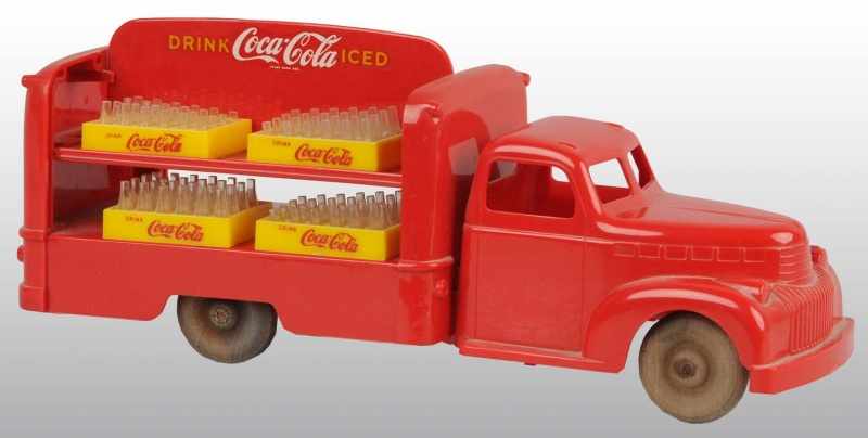 Appraisal: Plastic Red Coca-Cola Truck with Bottles Description s Missing side