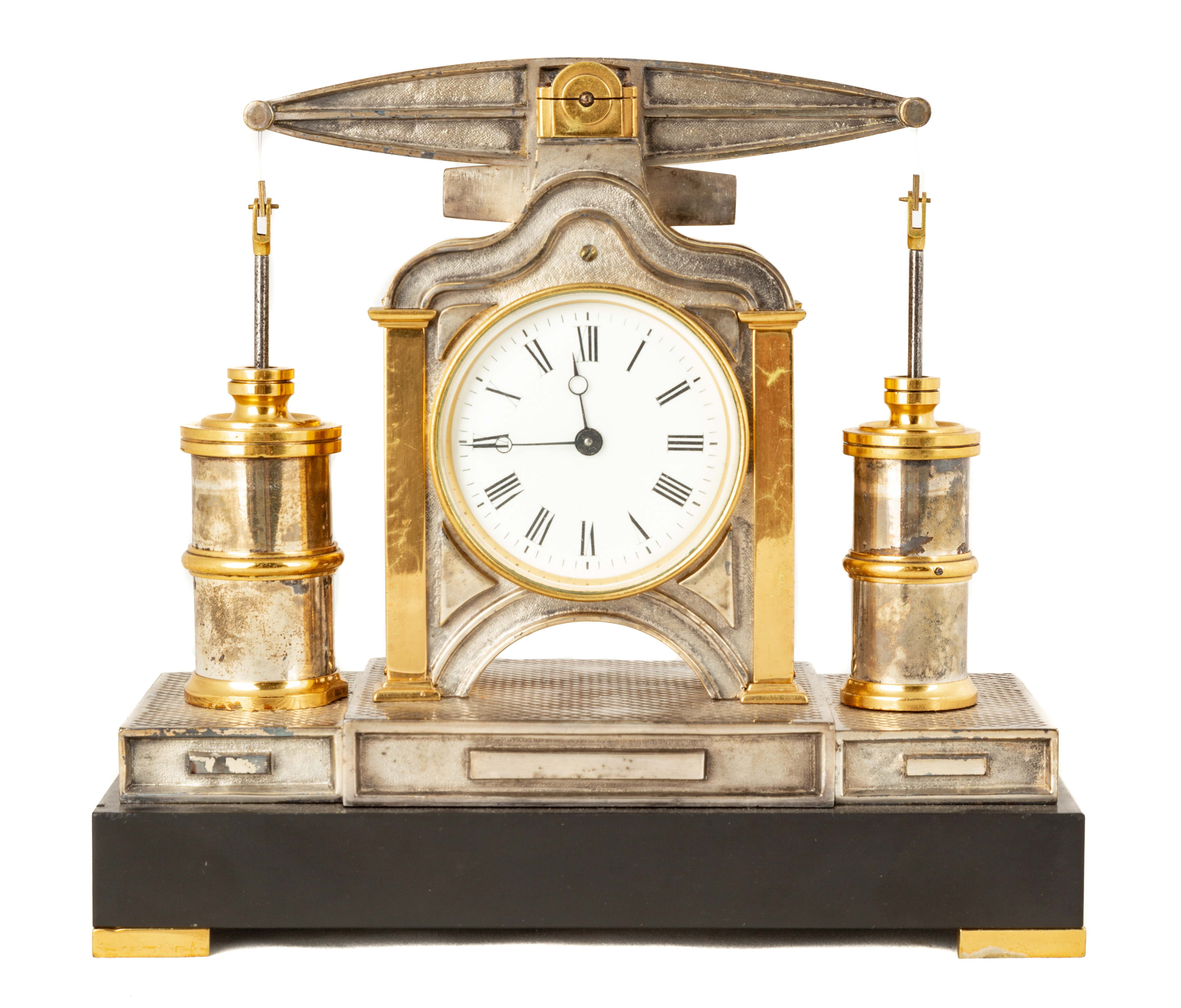 Appraisal: GUILMET BEAM ENGINE FRENCH INDUSTRIAL CLOCK time only spring driven