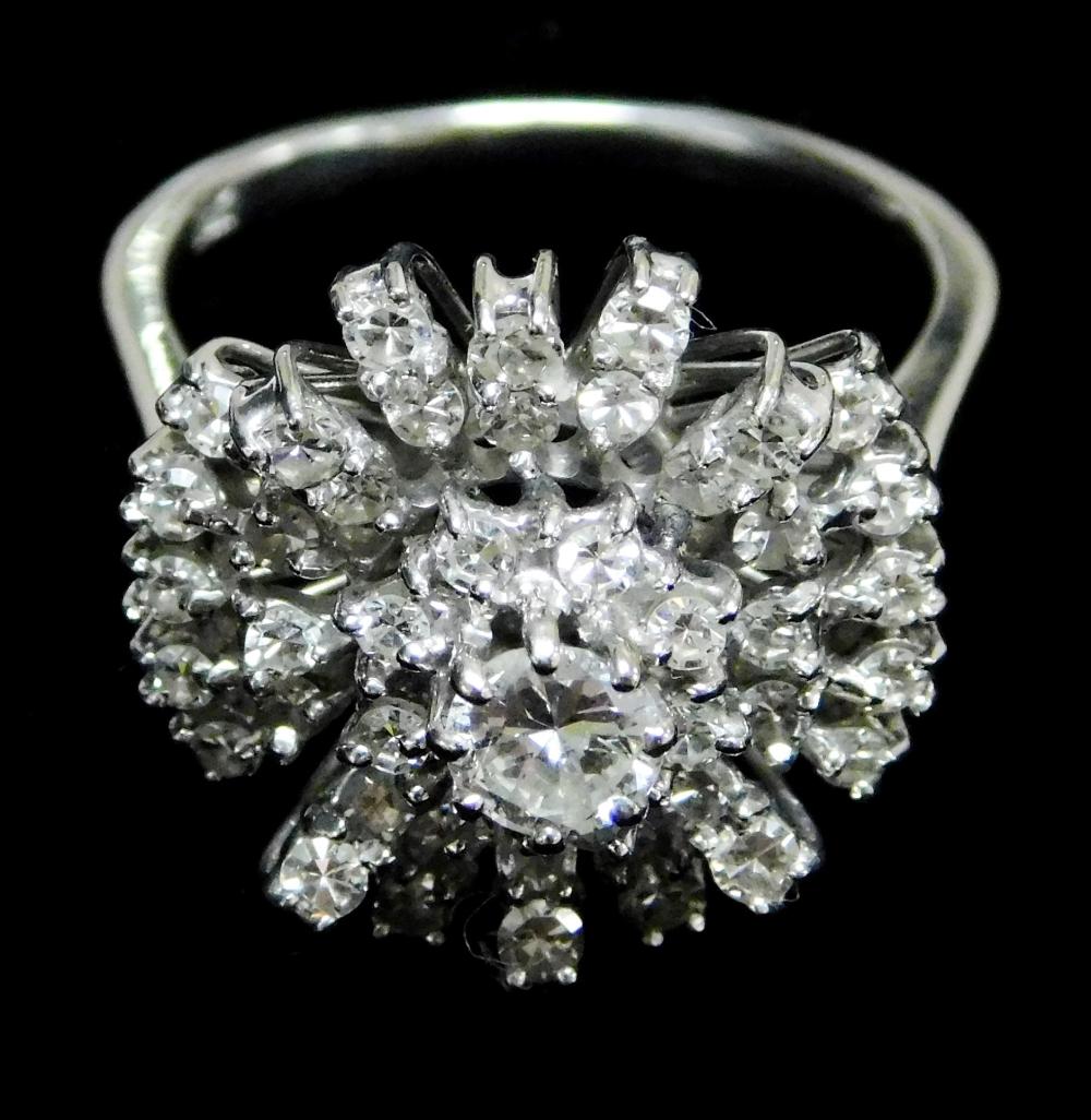 Appraisal: JEWELRY K Gold Diamond Cluster Ring center set with one