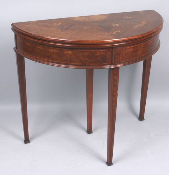 Appraisal: th-early th Century Hepplewhite inlaid game table h x w