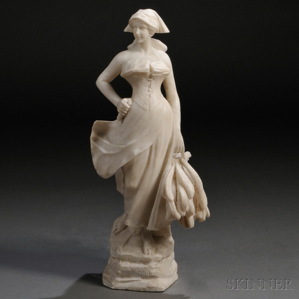 Appraisal: Continental School Late th Early th Century Alabaster Figure of