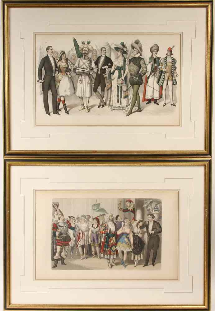 Appraisal: SET HANDCOLORED LITHOS - Masquerade Costumes of the Paris Season