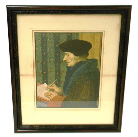 Appraisal: After Hans Holbein the Younger German c - color woodcut