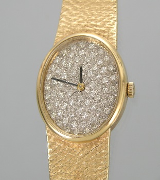 Appraisal: A Ladies' Diamond and k Gold Zenith Wristwatch k yellow