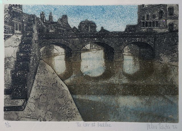 Appraisal: VALERIE THORNTON - 'The Loire at Vendome' aquatint engraving pencil