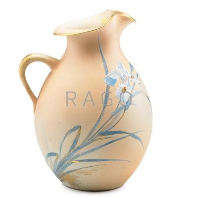 Appraisal: KATARO SHIRAYAMADANI ROOKWOOD Dull Finish pitcher painted with irises Cincinnati