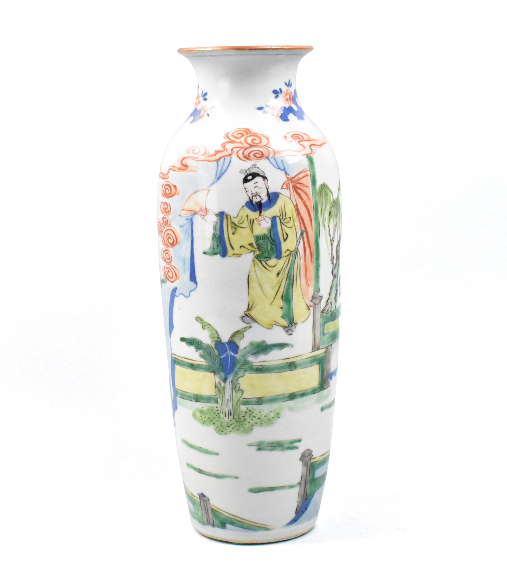 Appraisal: Chinese th C tall cylinder form vase with a narrow