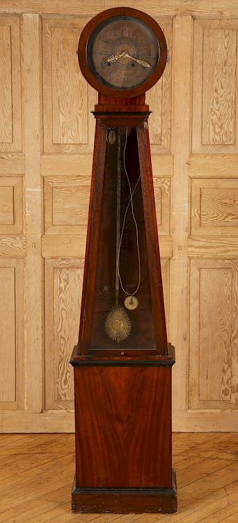 Appraisal: MID TH C TALL CASE CLOCK ON PLINTH BASE A