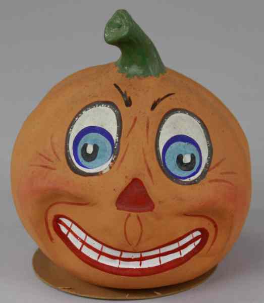 Appraisal: JACK-O-LANTERN CANDY CONTAINER Germany composition container done in colorful facial