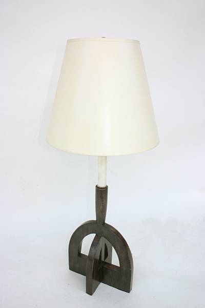 Appraisal: A 'Tuscan Cottage' pewter-finish wood bracketed lamp greatest height in