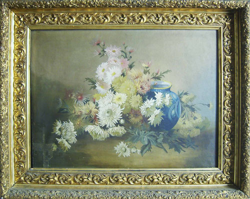 Appraisal: American oil on canvas still life late th c x